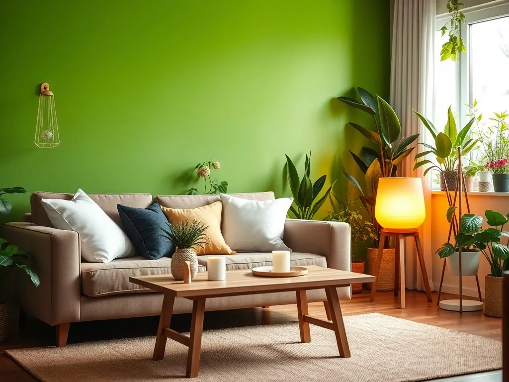 Zielona ściana w salonie: jak zrobić ją krok po kroku?